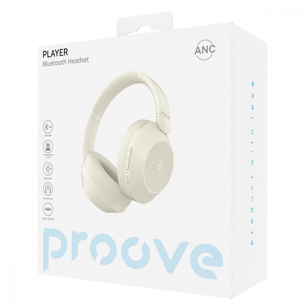 Бездротові навушники Proove Player with ANC beige (HPPY00010007) Бежевий на малюнкі №2