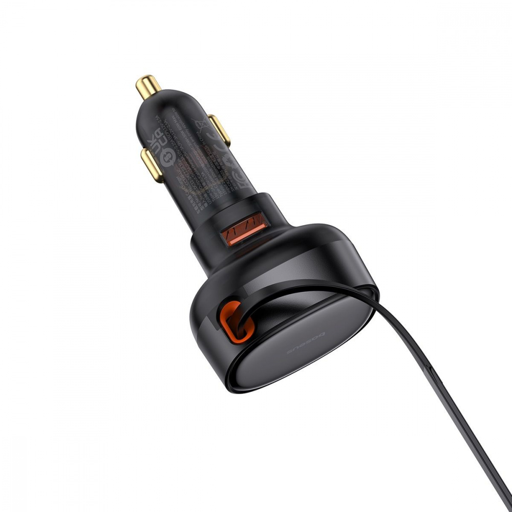 АЗП Baseus Enjoyment Pro Car Charger USB + Retractable Type-C Cable 60W — Придбати в Україні - фото 5