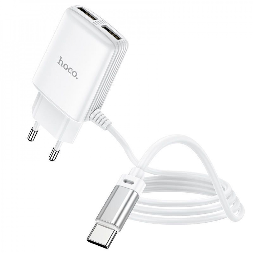 СЗУ Hoco C82A Real Power + Cable (Type-C) 2.4A 2USB - фото 4