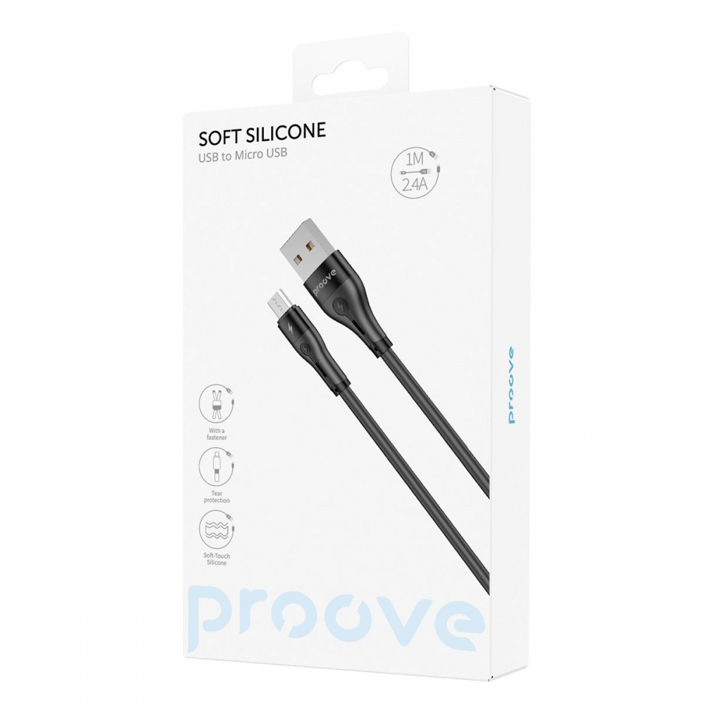 Кабель Proove Soft Silicone Micro USB 2.4A (1m) — Придбати в Україні - фото 1