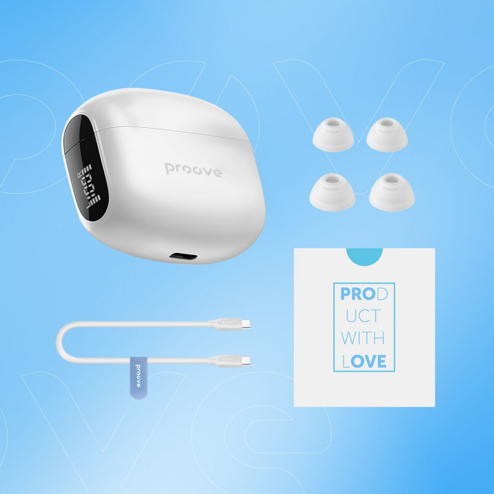 Беспроводные наушники Proove Tempo TWS with ANC (APP) white (TWTM0001AP02) Белый на картинке №13