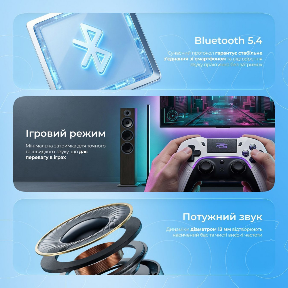 Беспроводные наушники Proove Tempo TWS with ANC (APP) white (TWTM0001AP02) Белый на картинке №10