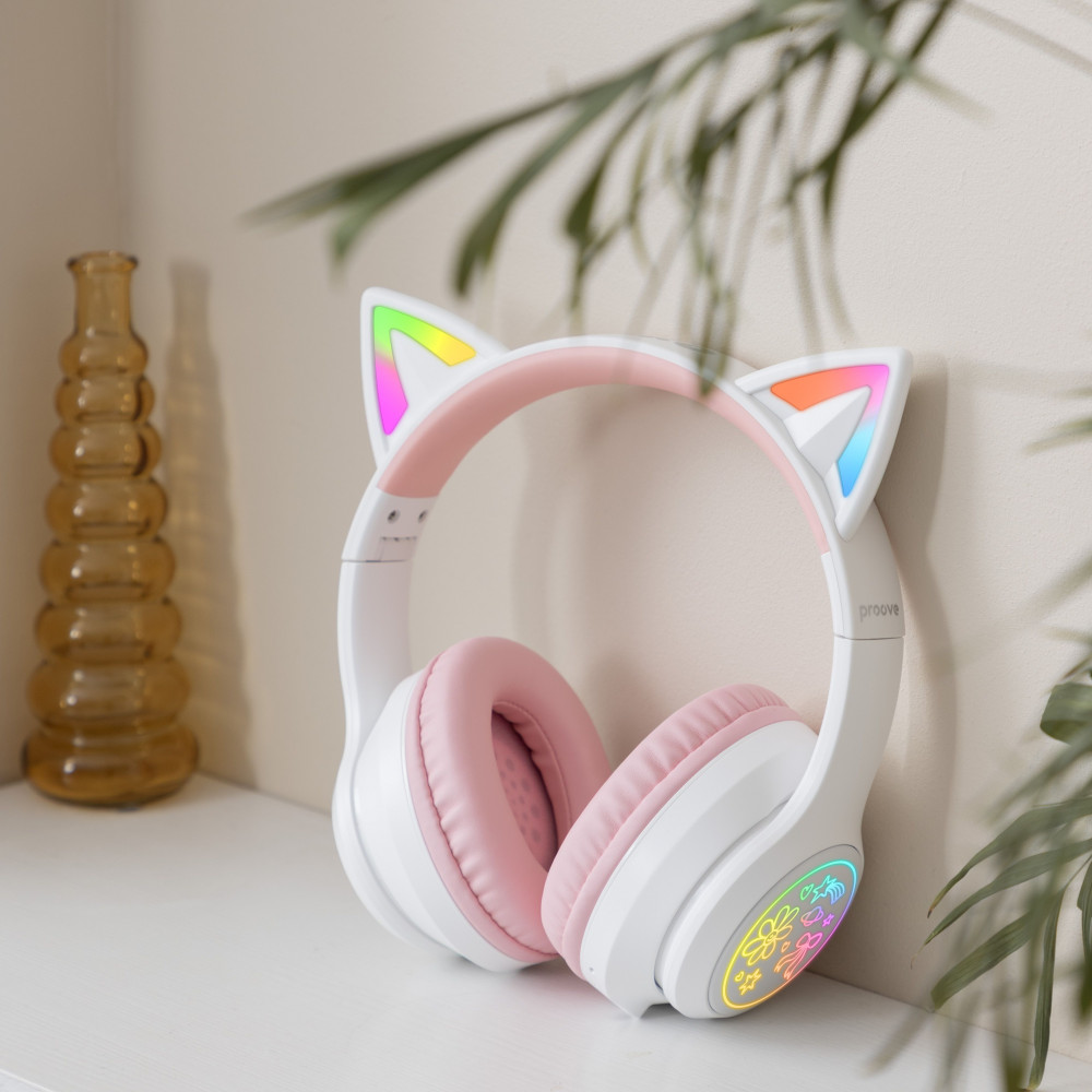 Бездротові навушники Proove Kids Neko (APP) white/pink (HPNK0001AP25) Білий/Рожевий на малюнкі №14