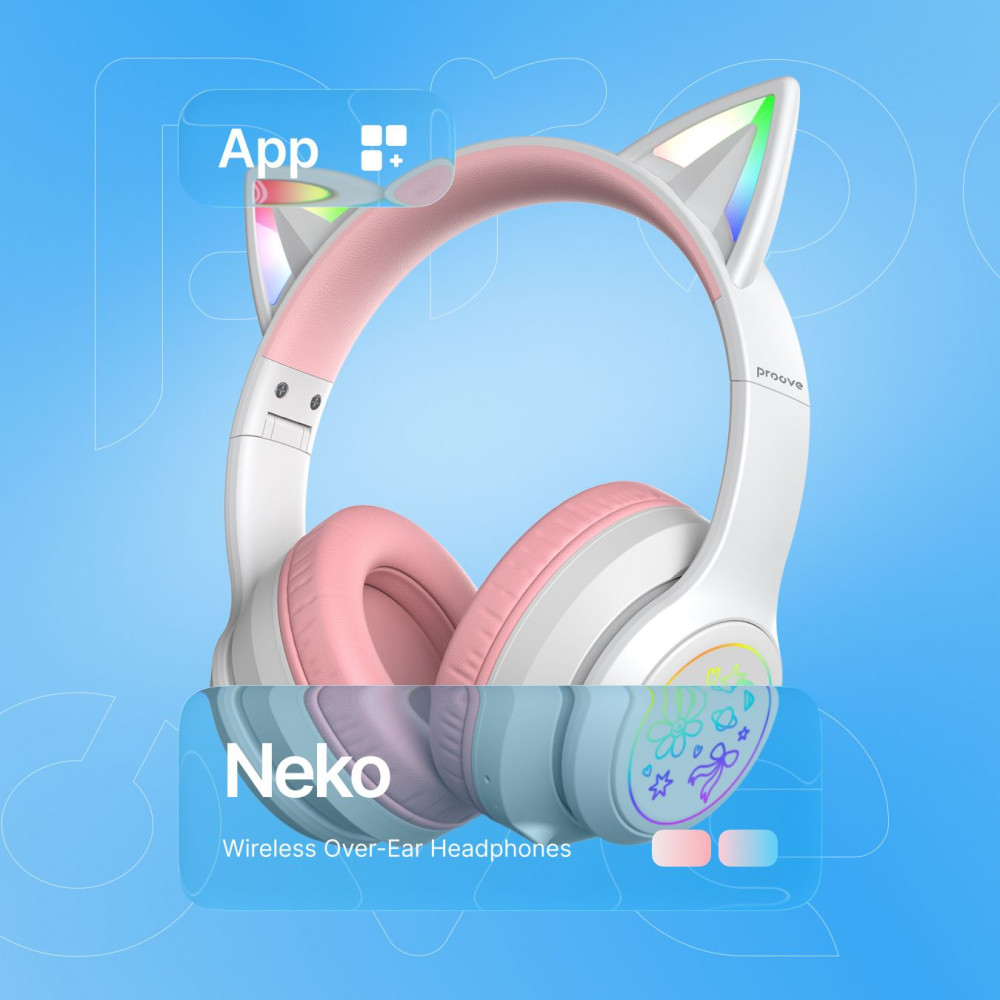 Бездротові навушники Proove Kids Neko (APP) white/pink (HPNK0001AP25) Білий/Рожевий на малюнкі №3