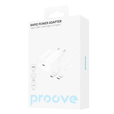МЗП Proove Rapid 30W (Type-C) + Кабель Type-C to Type-C — Придбати в Україні