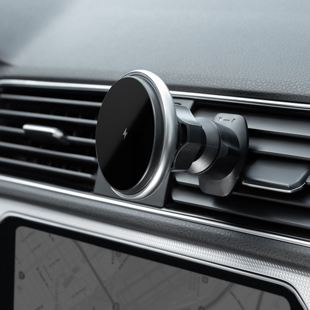 Автодержатель с Беспроводной Зарядкой Proove Magic Circle 15W silver на картинке №4