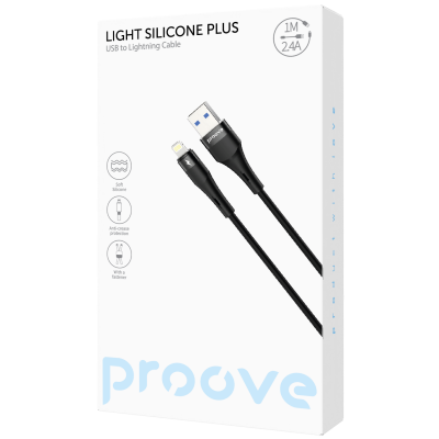 Купить Кабель Proove Light Silicone Plus USB to Lightning 2.4A (1m) 63252 - Ncase