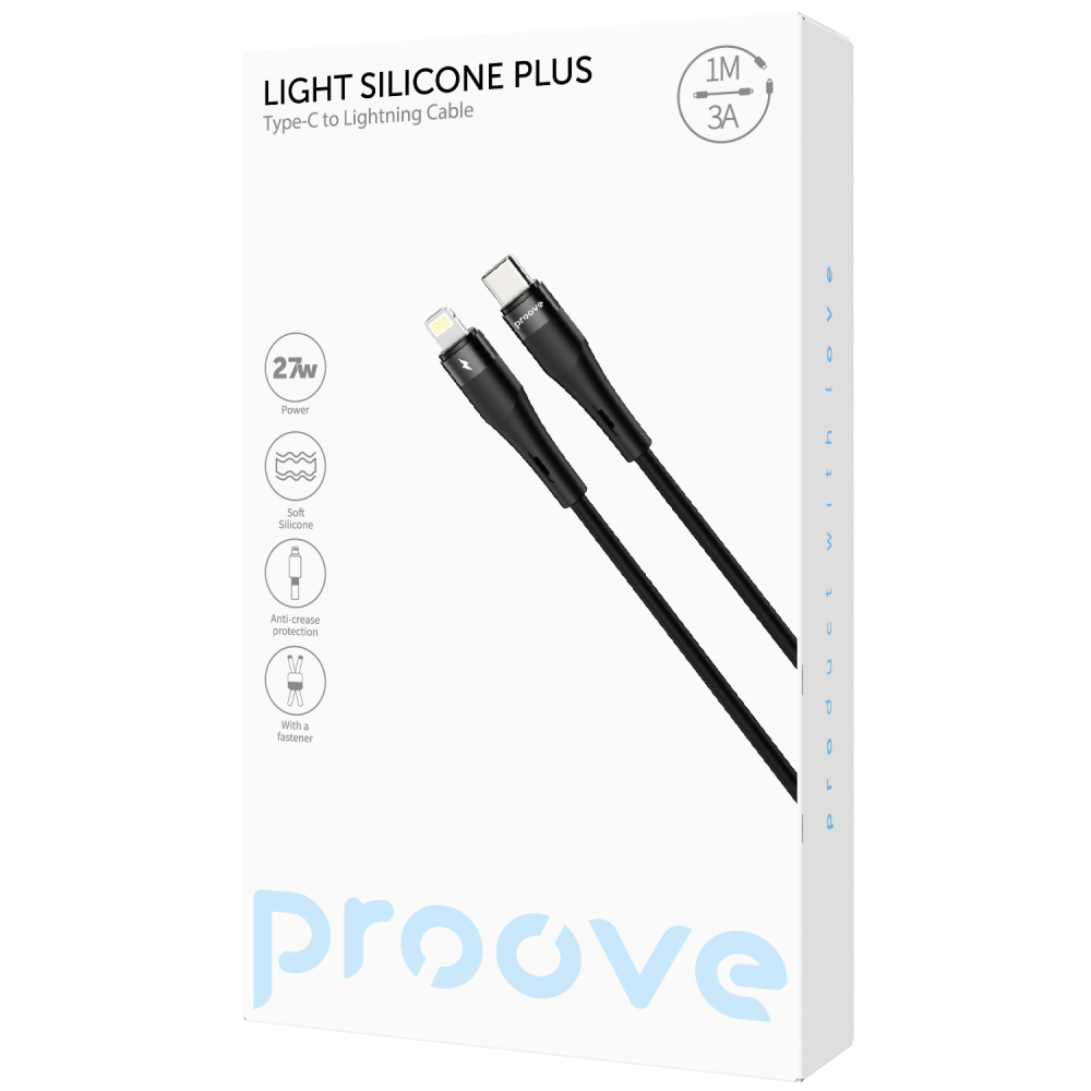 Кабель Proove Light Silicone Plus Type-C to Lightning 27W (1m) - фото 1