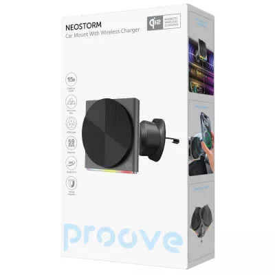 Автомобільний тримач з Бездротовим ЗП Proove Neostorm QI2 15W — Придбати в Україні