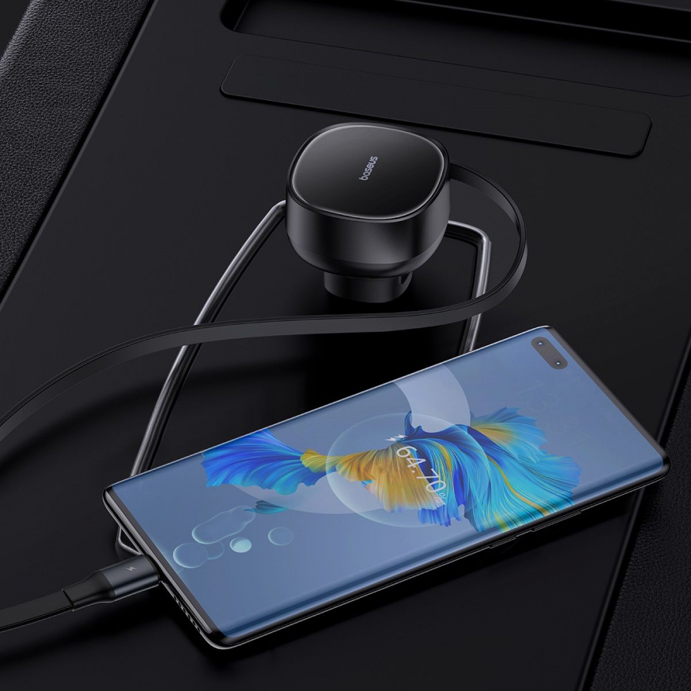 АЗП Baseus Enjoyment Pro Car Charger USB + Retractable Type-C Cable 60W — Придбати в Україні - фото 8