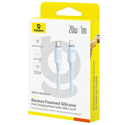 Кабель Baseus Foamed Silicone Fast Charging Type-C to Lightning 20W (1m) — Придбати в Україні