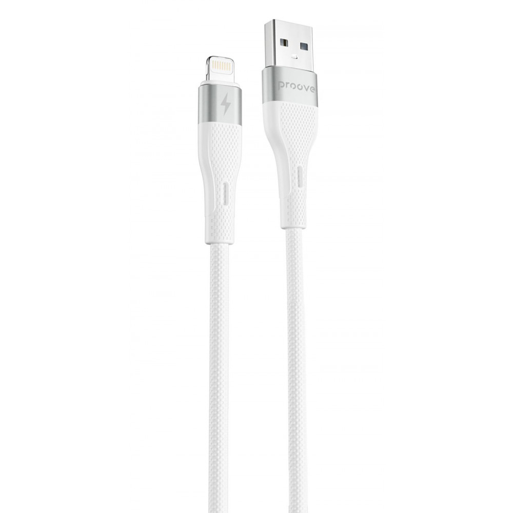 Кабель Proove Light Silicone USB to Lightning 2.4A (1m) white на малюнкі №1