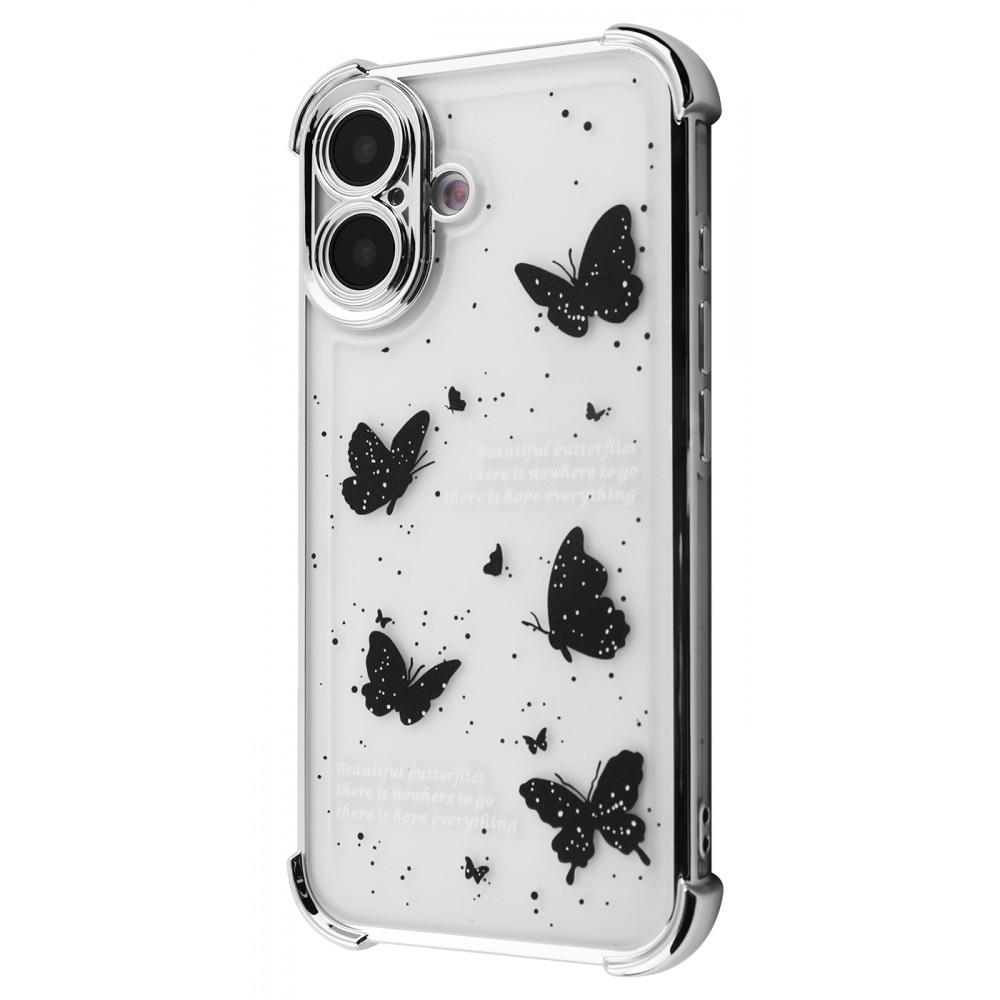 Чехол WAVE Winkie iPhone 16 silver/butterfly на картинке №1
