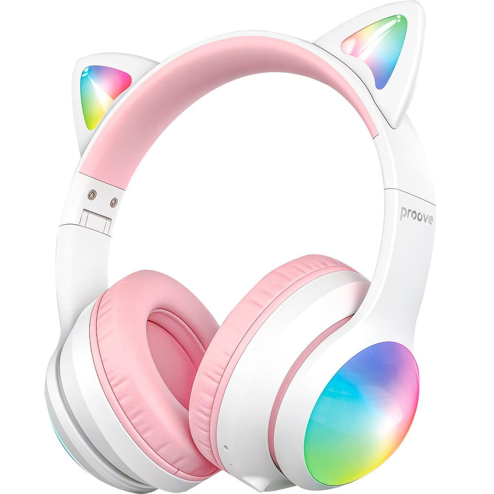 Бездротові навушники Proove Kids LumiCat (APP) white/pink (HPLC0001AP25) Білий/Рожевий на малюнкі №1