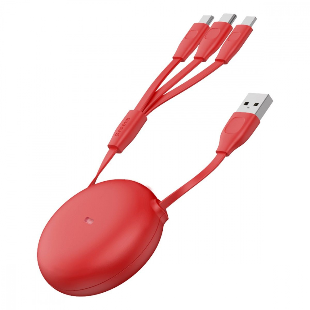 Кабель Baseus Lets Go Little Reunion Adjustable 3-in-1 (Micro USB+Lightning+Type-C) 3A (0.85m) - фото 4