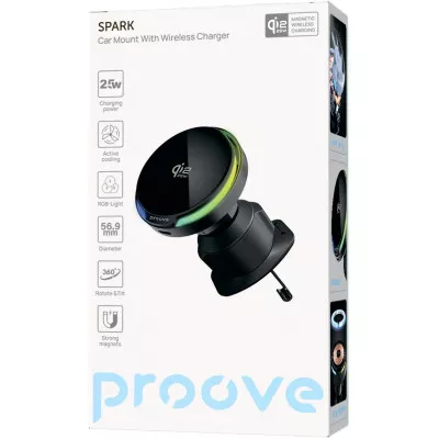 Купить Автомобільний тримач з Бездротовим ЗП Proove Spark Qi2.2 25W 66568 - Ncase