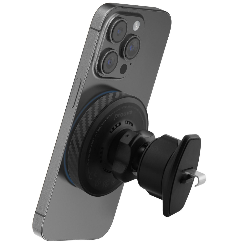 Автодержатель с Беспроводной Зарядкой Proove Graphite Circle Qi2 15W - фото 3