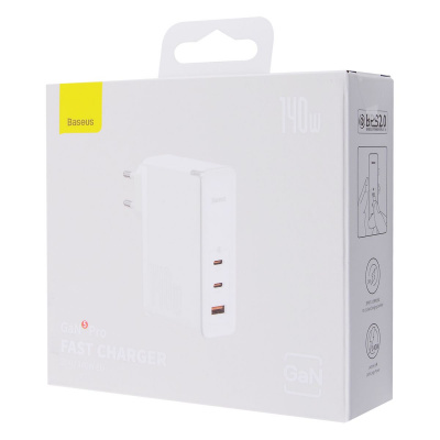 МЗП Baseus GaN5 Pro 140W (2 x Type-C + USB) + Кабель Type-C + Type-C 240W 1m — Придбати в Україні