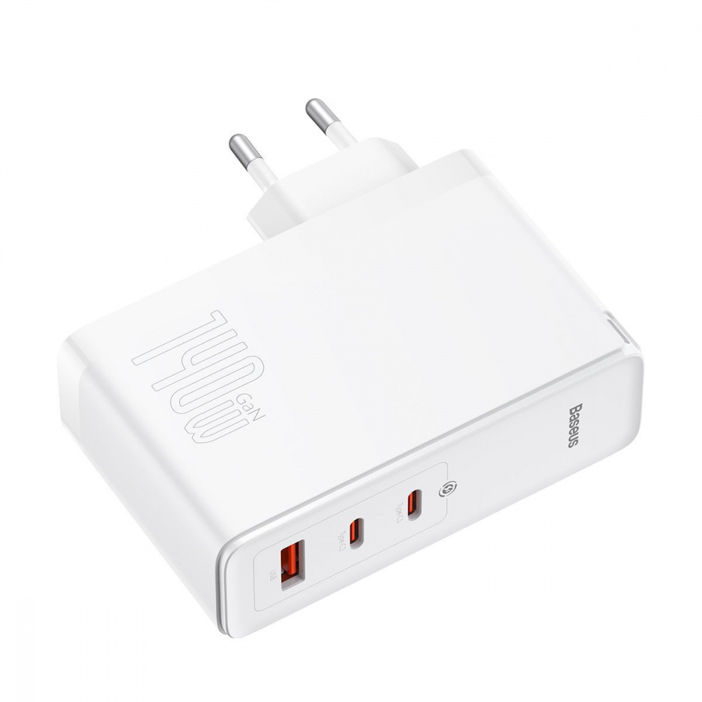 СЗУ Baseus GaN5 Pro 140W (2 x Type-C + USB) + Кабель Type-C + Type-C 240W 1m - фото 8