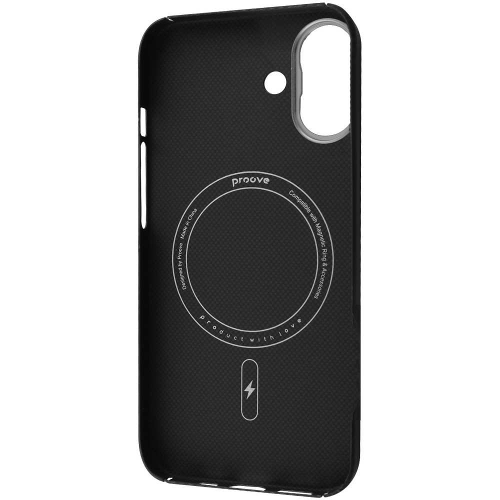 Чехол Proove Carbon Slim with Magnetic Ring iPhone 16 onyx (PCCSIP160060) Черный на картинке №3