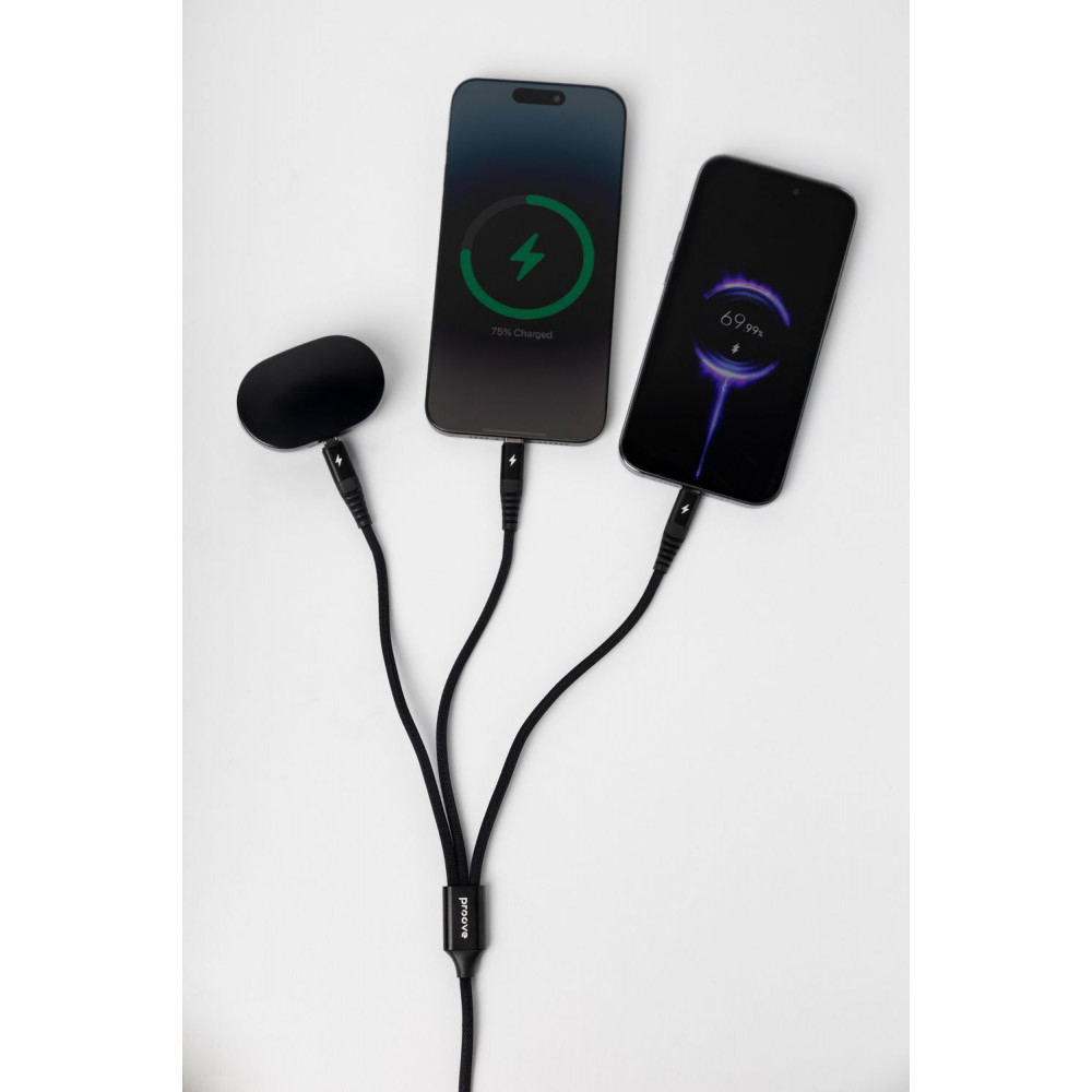 Кабель Proove Hydra 3 in 1 Type-C + Micro USB + Lightning (1m) - фото 4