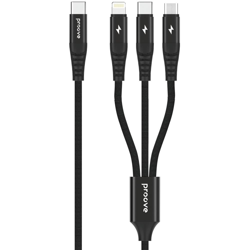 Кабель Proove Hydra 3 in 1 Type-C + Micro USB + Lightning (1m)