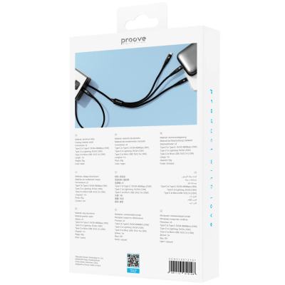 Кабель Proove Hydra 3 in1 Type-C + Micro USB + Lightning (1m) — Придбати в Україні