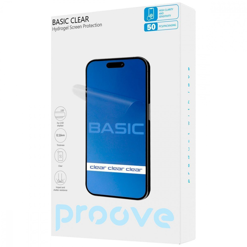 Захисна гідрогелева плівка Proove Hydrogel Screen Protection BASIC Clear — Придбати в Україні