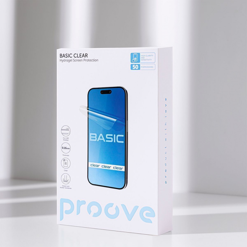 Захисна гідрогелева плівка Proove Hydrogel Screen Protection BASIC Clear — Придбати в Україні - фото 3