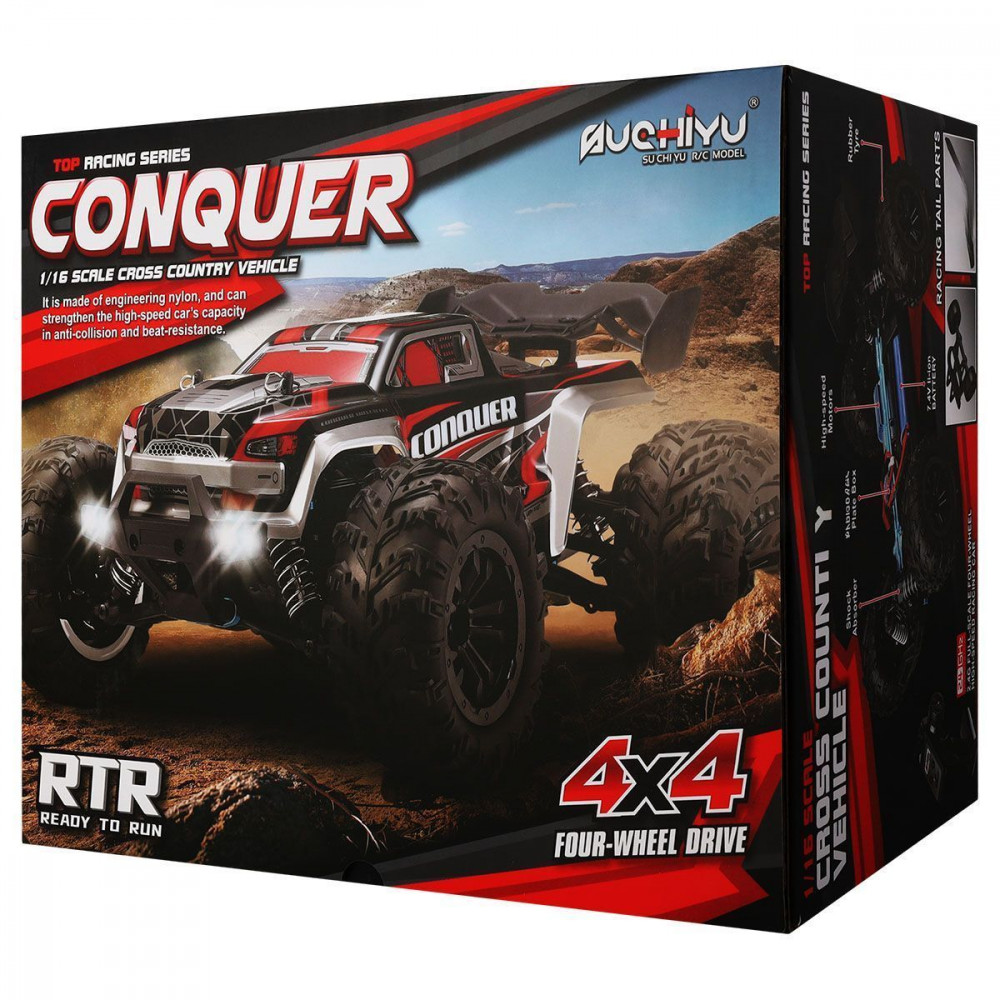 Машинка для дрифта на радиоуправлении 4x4 Off Road red (68018) Красный на картинке №2