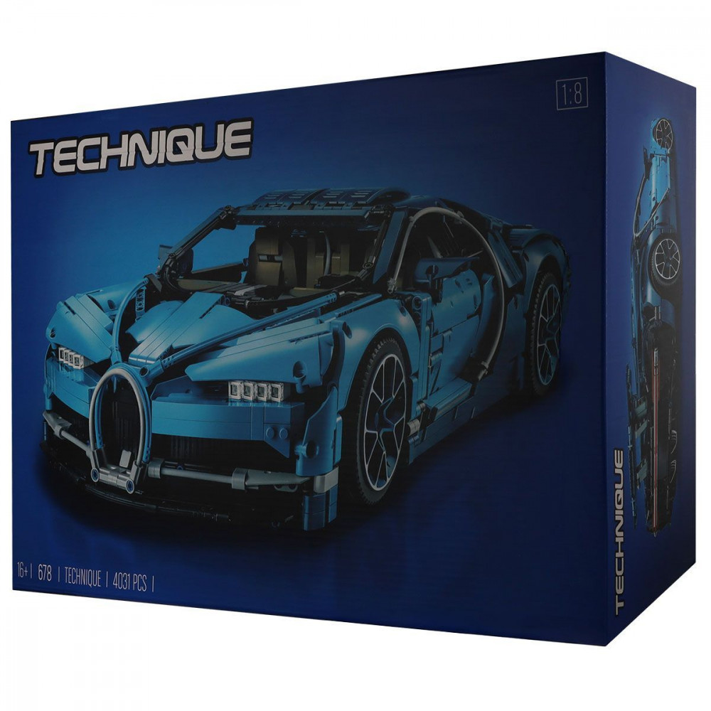 Машинка-конструктор Bugatti Chiron blue (68035) Синий на картинке №3