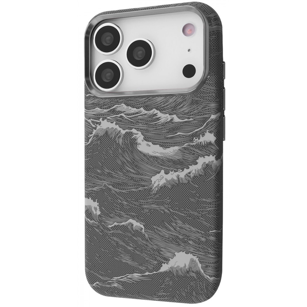 Чехол Gleam Case with Magnetic Ring iPhone 17 Pro Max silver ocean (PCGCIP17PM75) Океанический серебристый на картинке №1