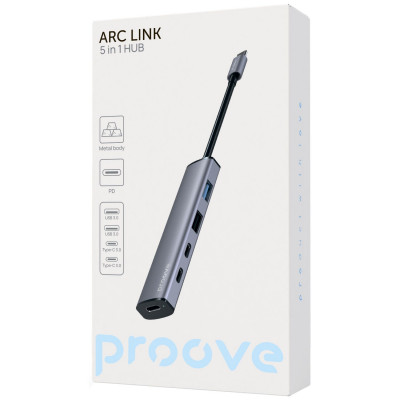 Type-C-Хаб Proove Arc Link 5 in 1 (2*USB + 3*Type-C) — Придбати в Україні