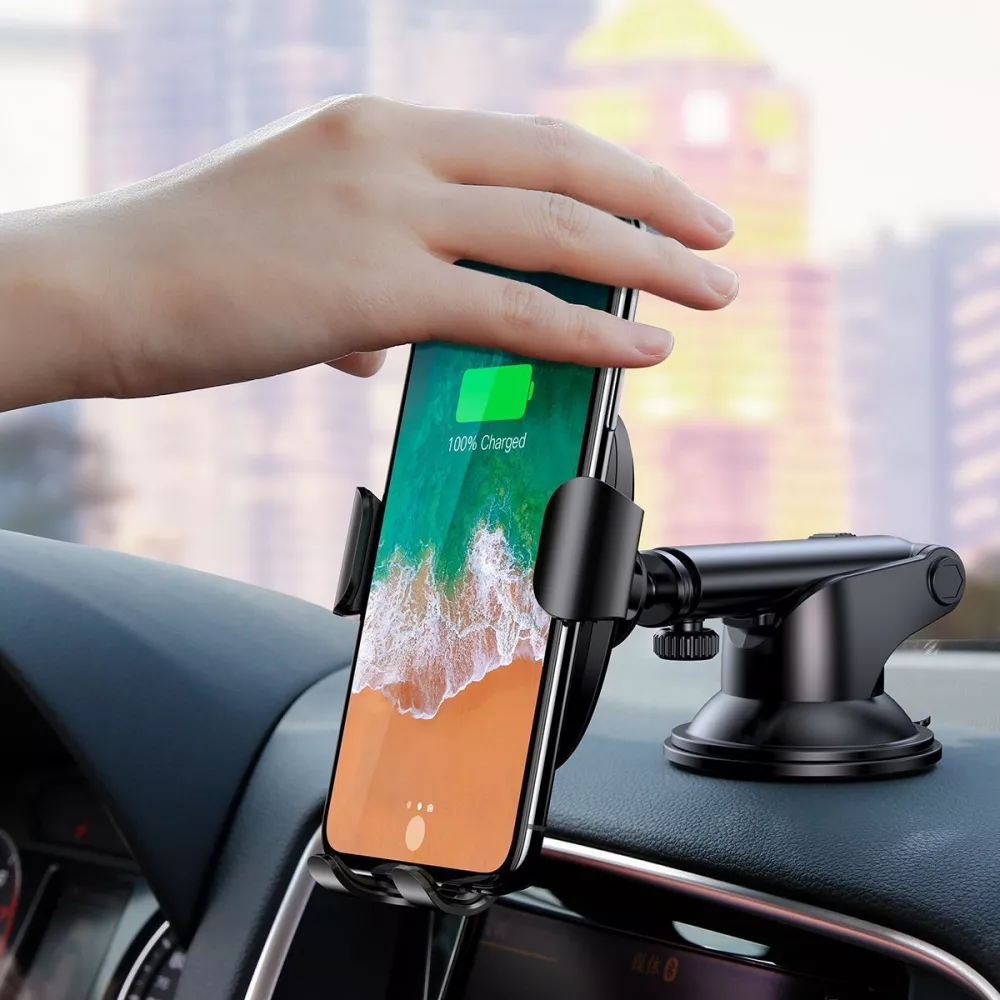 Автомобільний тримач з Бездротовим ЗП Baseus Gravity Car Mount (Osculum Type) 1.7A — Придбати в Україні - фото 1