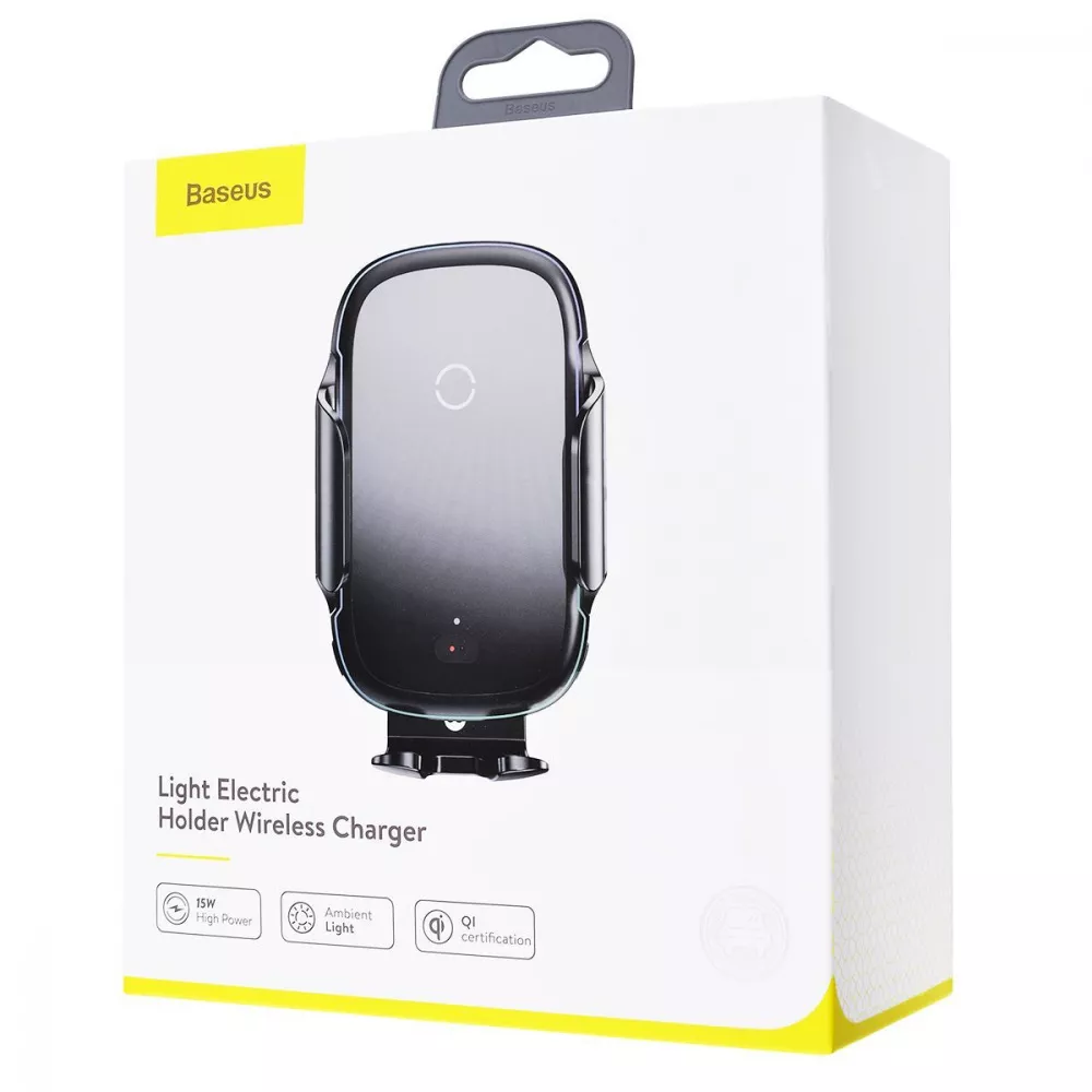 Автомобільний тримач с Бездротовою Зарядкою Baseus Light Electric 15W — Придбати в Україні - фото 1