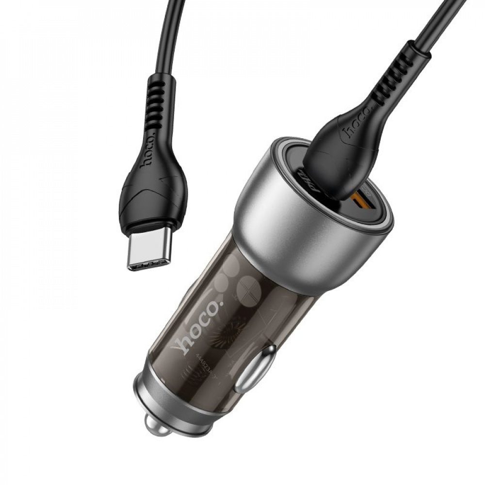 Автомобильное ЗУ Hoco NZ8 Sprinter 43W (Type-C + USB) + Кабель Type-C to Type-C - фото 2