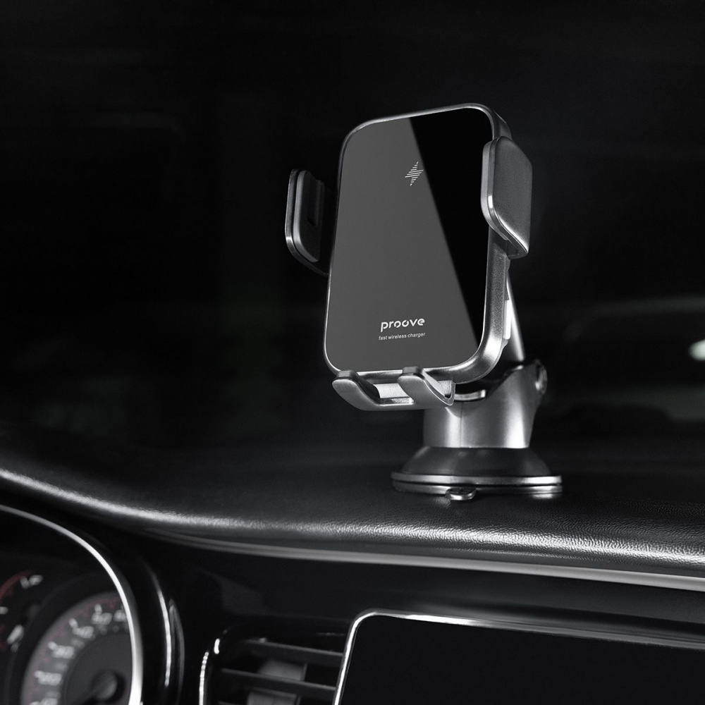 Автомобільний тримач з Бездротовим ЗП Proove Triple Clamp 15W — Придбати в Україні - фото 2