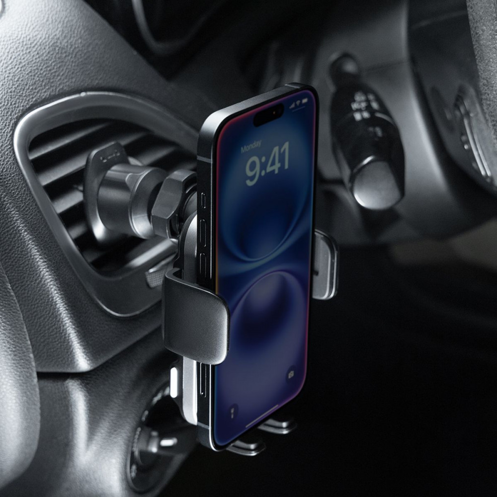 Автодержатель с Беспроводной Зарядкой Proove Nitro Charge 15W dark gray на картинке №4