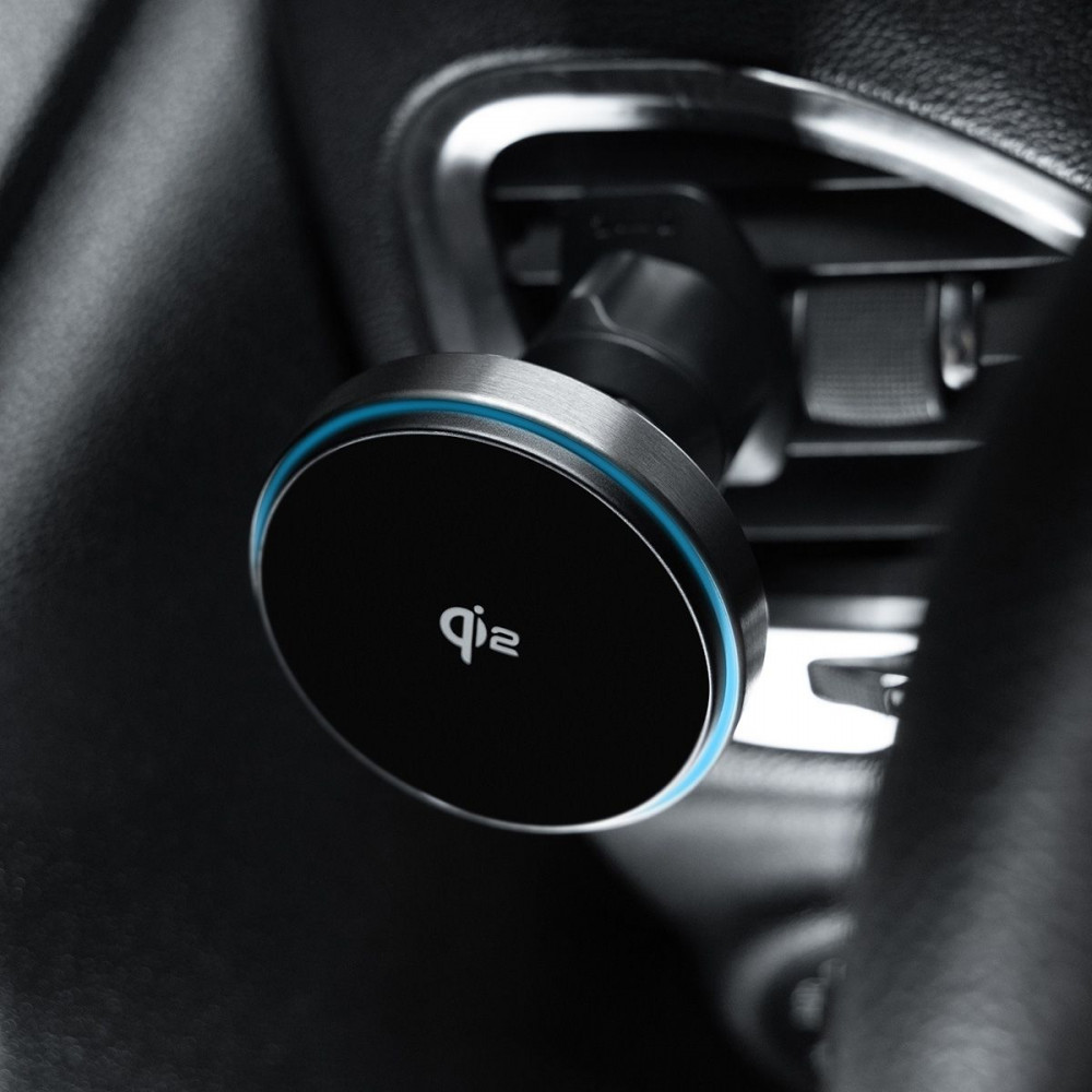 Автодержатель с Беспроводной Зарядкой Proove Titanium Circle Qi2 15W gray на картинке №5
