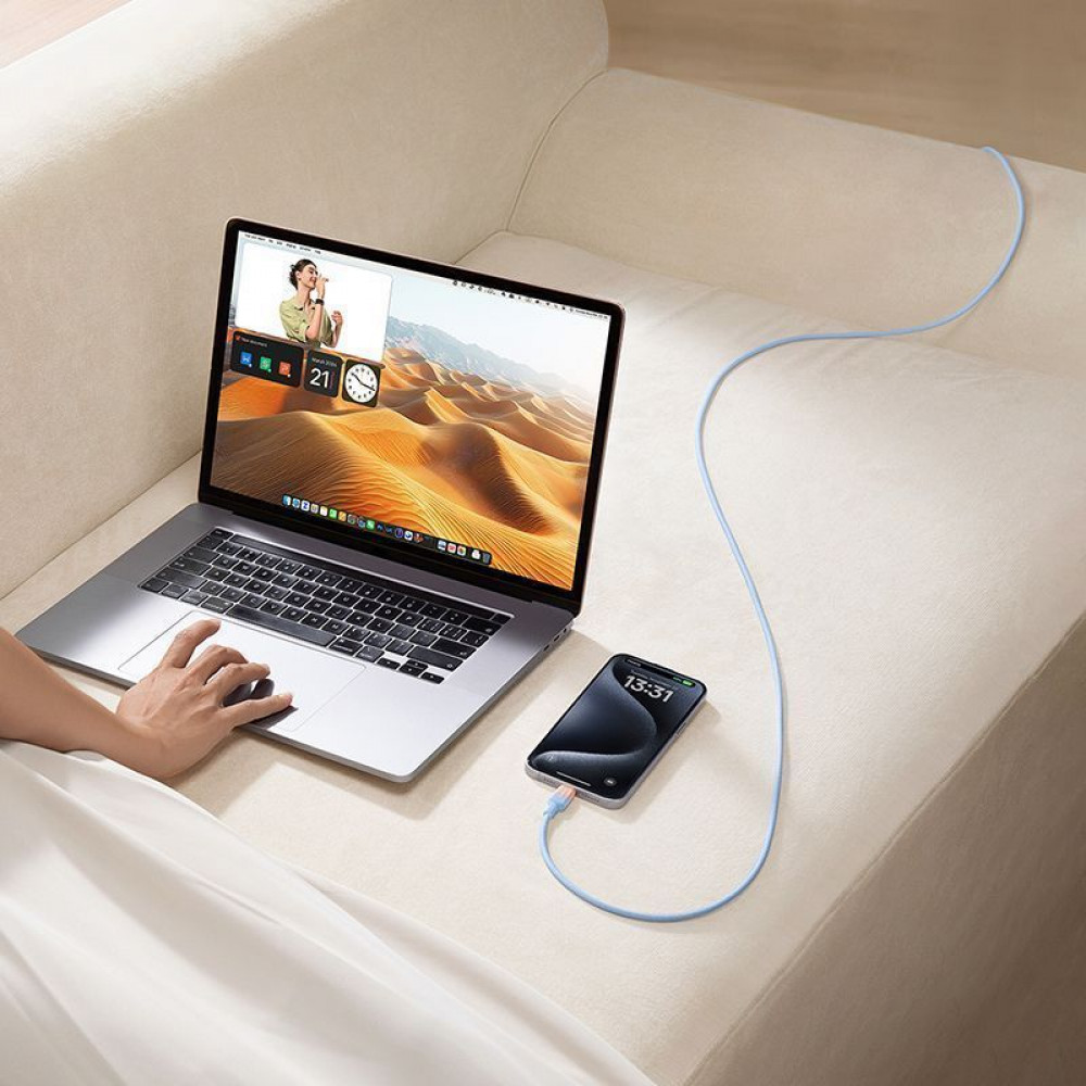 Кабель Baseus Discolor Series Fast Charging Type-C to Type-C 100W (1m) blue на малюнкі №6