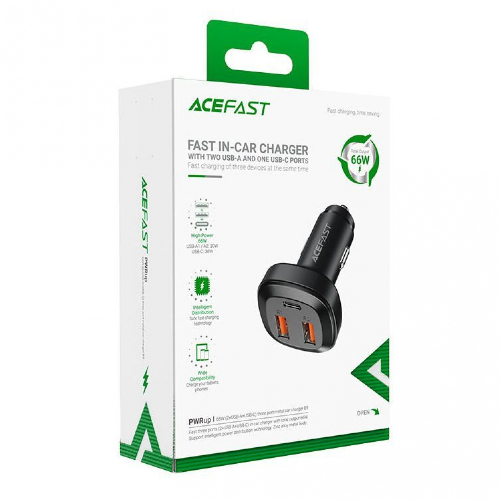 Car Charger Acefast B9 66W (1 Type-C + 2 USB)