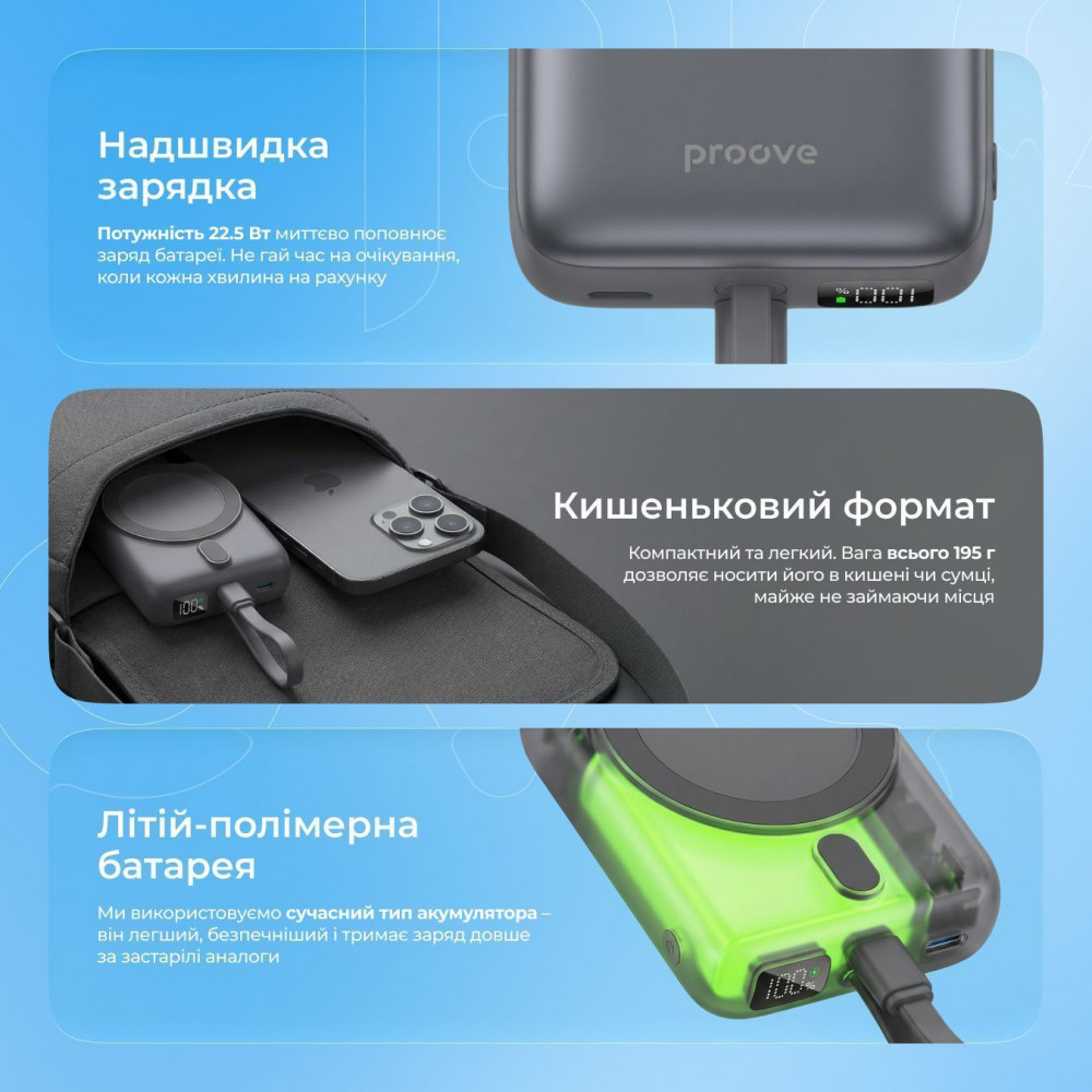 Портативна Батарея Proove Neutron 22.5W 10000mAh — Придбати в Україні - фото 10
