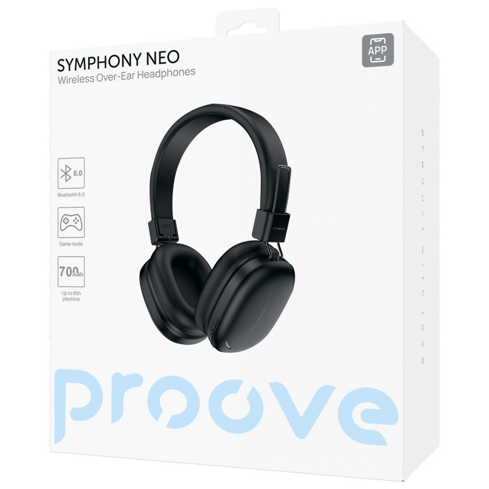 Бездротові навушники Proove Symphony Neo (APP) black (HPSN0001AP01) Чорний на малюнкі №2