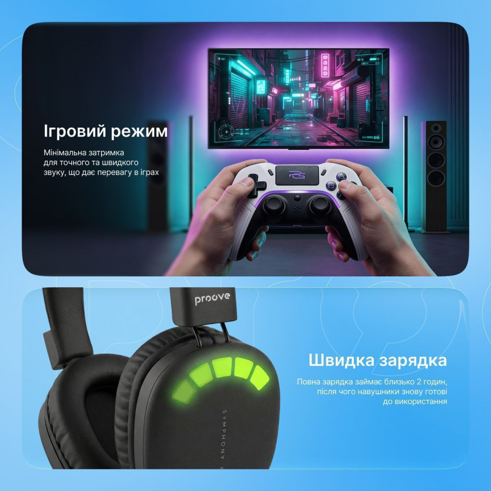 Бездротові навушники Proove Symphony Neo (APP) black (HPSN0001AP01) Чорний на малюнкі №6
