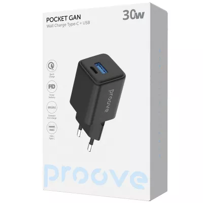 Купить МЗП Proove Pocket GaN 30W (Type-C + USB) 64366 - Ncase