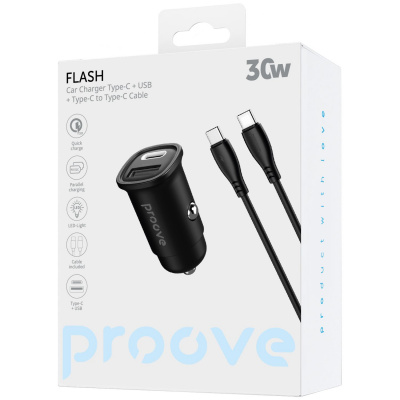 Купить АЗУ Proove Flash 30W (Type-C + USB) + Cable Type-C to Type-C 63266 - Ncase
