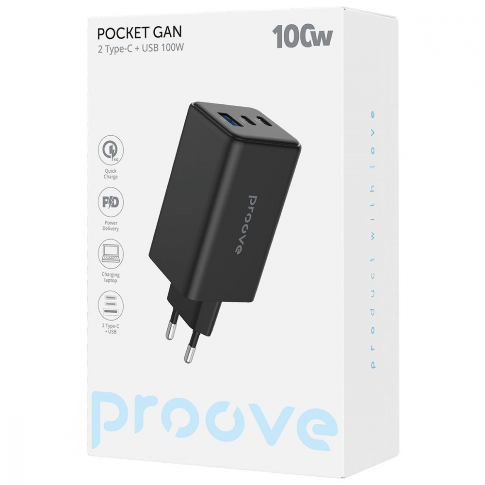 СЗУ Proove Pocket GaN 100W (2Type-C + USB) - фото 1