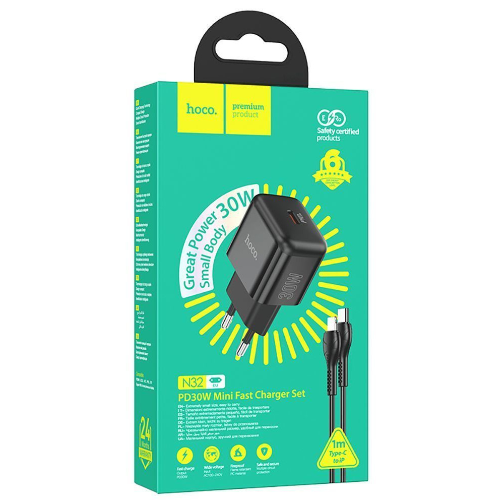 МЗП Hoco N32 Glory PD30W (Type-C) + Cable Type-C to Lightning — Придбати в Україні
