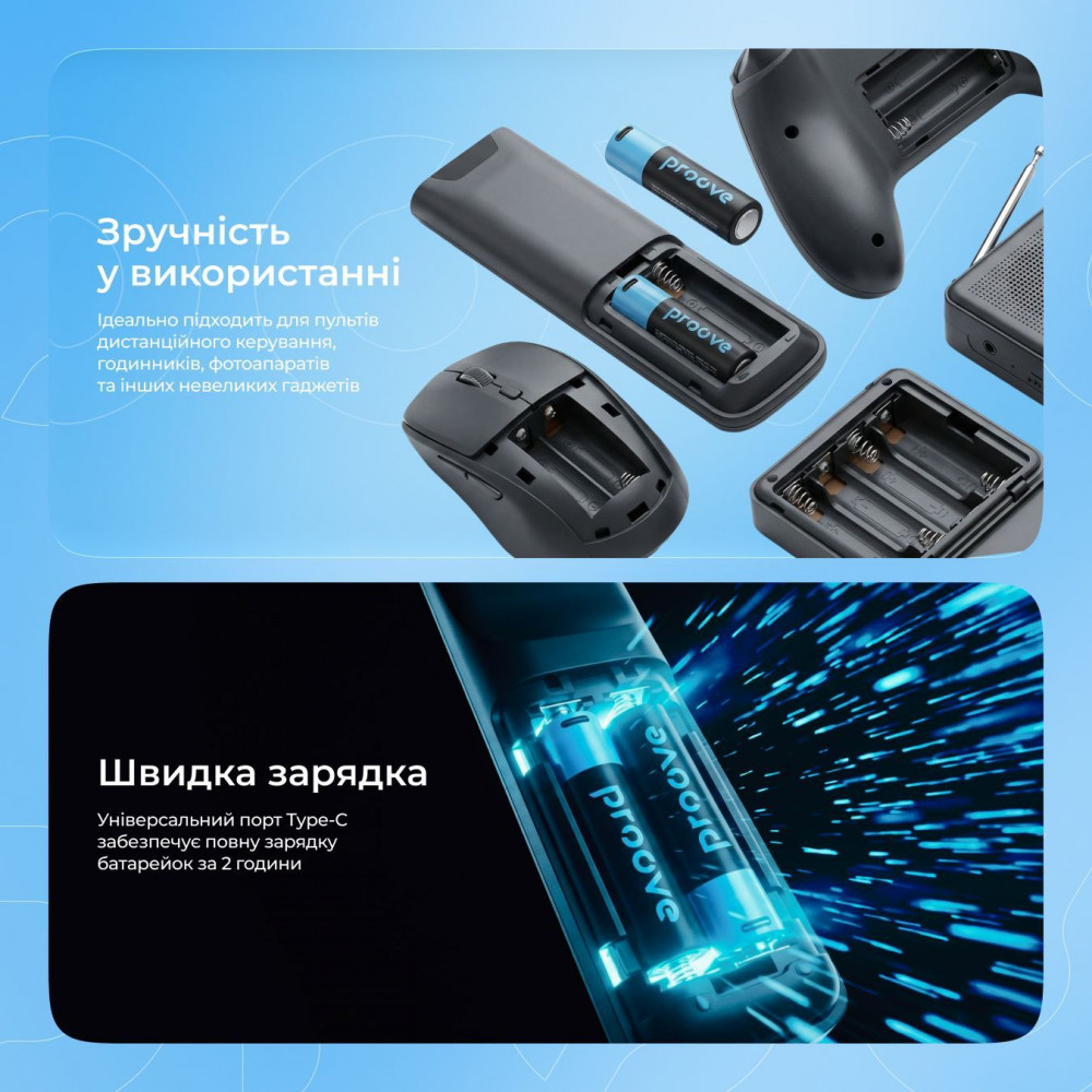 Акумуляторні батарейки Proove Compact Energy AA 2 pcs — Придбати в Україні - фото 3