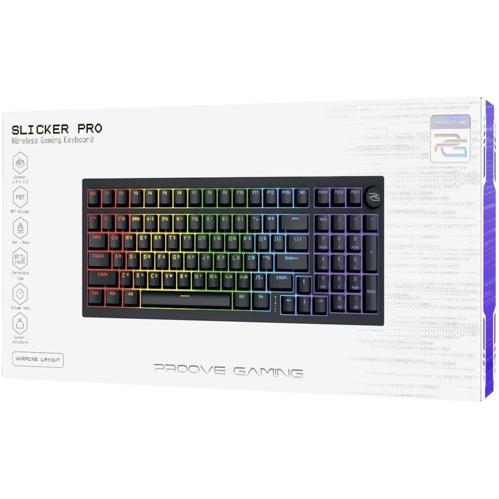 Беспроводная клавиатура Proove  Gaming Slicker Pro (Ukraine Layout) - фото 1